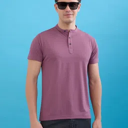 Status Quo Henley Neck Short Sleeves Casual T-shirt-image-41