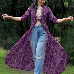 KALINI Women Bandhani Printed Summer Sheers Georgette Kurta-58