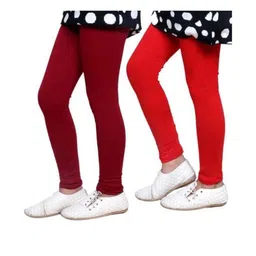 Tik Tok WEARS Girls Red Churidar Length Leggings-picture-48
