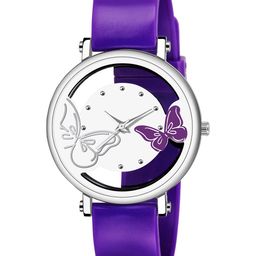 Gopal Shopcart Unisex Printed Dial & Straps Analogue Watch 601 Purple-image-63