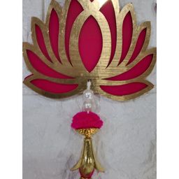 Nutts MDF Lotus Set Of 6 Red Lotus Wall Hanging image 2