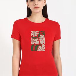 Moda Rapido Floral Printed Round Neck Cotton T-Shirt-image-21