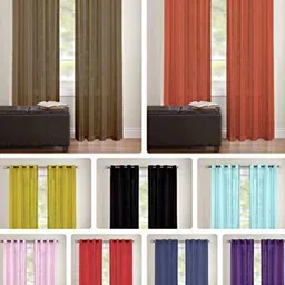 Dekor World Multicoloured Set of 2 Sheer Window Curtain image 2