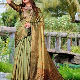 jayant creation Green Art Silk Barasi Sarees-picture-7