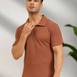 UNIQSOME Men Self Design Polo Collar Soft Cotton T-shirt-picture-19
