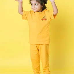 Orange Sugar Unisex Kids Printed T-shirt with Pyjamas-image-43