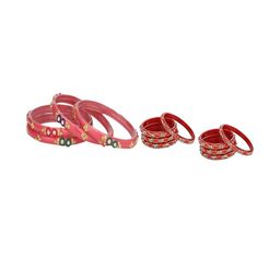 Somil Elegant Combo Glass Bangle Set | Combo Of 2 Set, Gajri, Red-image-71