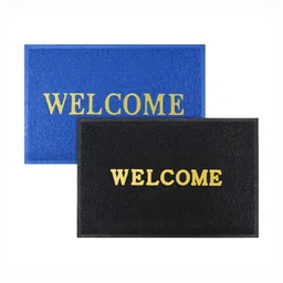 Aura 2-Pcs Blue & Black Printed Anti Skid Doormat-image-73