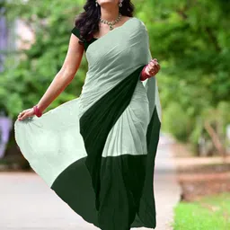 HERE&NOW Women Colourblocked Poly Chiffon Half and Half Saree-image-34