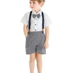 JC SPARKLE Boys Short Sleeves Shirt With Shorts & Suspenders-picture-34