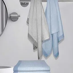 Aura Grey & Blue 5 Cotton 210 GSM Bath Towel-image-27