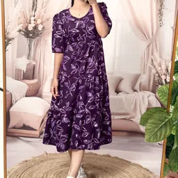 VenderVilla Women Floral Print Fit and Flare Midi Dress-picture-13