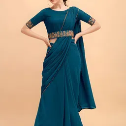 Anouk Solid Embroidered Gotta Patti Saree-82