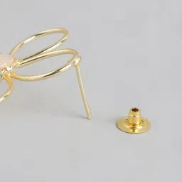 Anouk Gold-Plated Artificial Beaded Floral Studs image 3