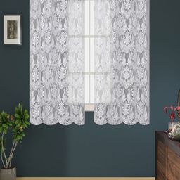 Aura White 2 Pieces Self Design Sheer Window Curtains-picture-35