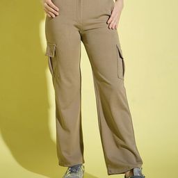 Moda Rapido Women High-Rise Cargos Trousers-image-25