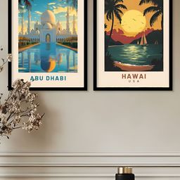 Kotart Black & Orange 2 Piece Wood Abstract Wall Paintings-picture-5