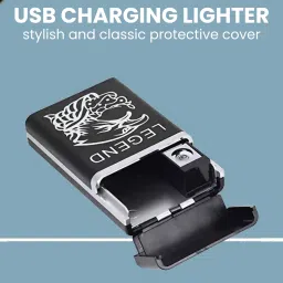 Usb (Cigarette Lighter) Electronic Usb Windproof Rechargeable Lighter ES386 Pocket Lighter-image-9