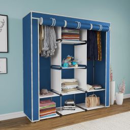 6+2 Shelves Portable 88130 PP Collapsible Wardrobe-image-4