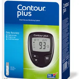 contour plus Glucometer + 1 lancing device + 5 Coloured lancets, Glucometer image 2