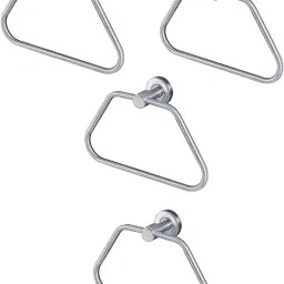 TrapezeRING4 Bathroom and Kithchen chrome Towel Holder (Trapeze Shape)- Pack of 4 Towel Holder-image-5