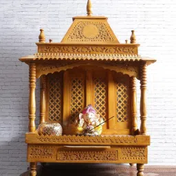 shilpi Natural Sheesham Wood Floor Rested Mandir Without Door-picture-6