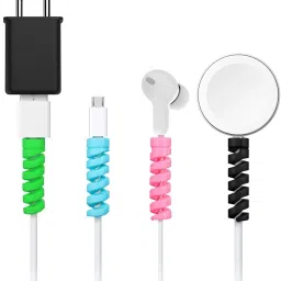 VCR Mobile Accessories Spiral Cable Charger Protector for all types of Chargers - 4 Pieces in 1 Pack Cable Protector-image-74
