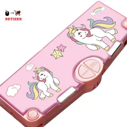 Quality Magnetic Multifunction Pencil / Geometry Box For Girls Unicorn Art Plastic Pencil Box-47
