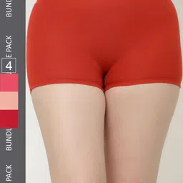 Floret Women Pack Of 4 Boy Shorts Briefs-image-29