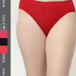 Floret Women Pack Of 4 Hipster Briefs 1400_Red-Rose-Navy-Tomato_S-image-44