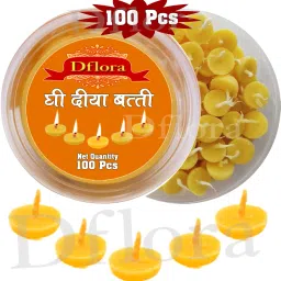 Ghee Diya Batfi for Puja Handmade Cow Ghee Wicks- 100Pcs Cotton Wick-15
