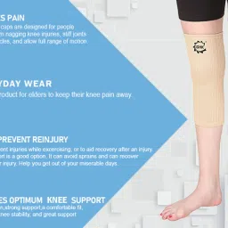 ghk S3 Regular Knee Cap for Complete Support Unisex Skin Colour (1Pair) Size : L Knee Support image 3