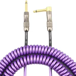 Premium Guitar Coil Cable 6 Meter (20 Feet), Instrument Coiled Curly Cord Double Angled XLR Patch Cable-picture-21
