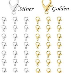 50pcs Golden Silver Lobster Hooks Clasps for Necklace Bracelet Jewellery Making-image-11