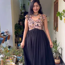 Printed Georgette Stitched Flared/A-line Gown-image-27
