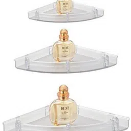 Corner Shelf Set 3 Pcs (White) Unbreakable Abs Plastic Wall Shelf (Number of Shelves - 3) Acrylic Wall Shelf-20