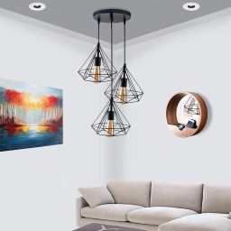 Hanging Light Diamond Ceiling Lights for Home Decoration Chandelier Black Chandelier Ceiling Lamp-image-25