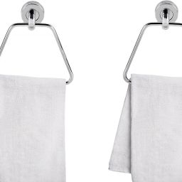 Premium Quality Stainless Steel trapzee Shape Towel Ring Holder set of 2 Silver Towel Holder-image-31