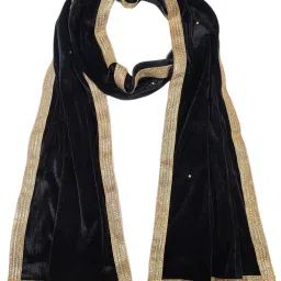 Velvet Embellished Black Men Dupatta-image-21