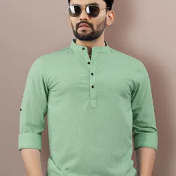 vebnor Men Self Design Jacquard Straight Kurta-picture-13