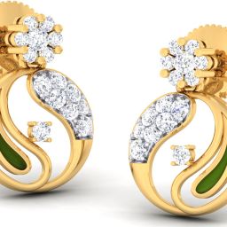 avsar AVE552YB Yellow Gold 14kt Cubic Zirconia Stud Earring-image-38