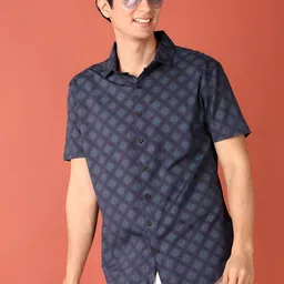 V-Mart Men Printed Polo Collar T-shirt-image-79
