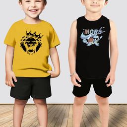 MGRS Boys Pure Cotton Printed T-shirt & Shorts-picture-11