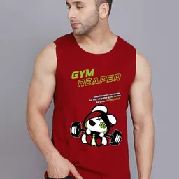 MINISTRY OF FRIENDS Printed Combed Cotton Gym Vest MF26 GYM MAROON-picture-17