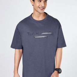 People Men Typography Printed Round Neck Cotton Boxy T-shirt-picture-24