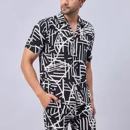 CHROME & CORAL Men Printed Night suit-image-98
