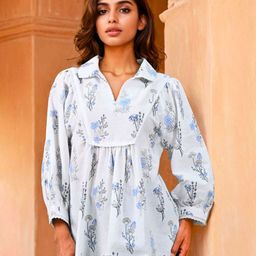Atha Fashion Women Floral Printed Shirt Collar Pure Cotton Kurti-image-13