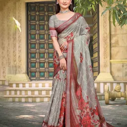 Moda Rapido Floral Printed Zari Saree-picture-11