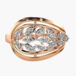 VALANOVA Rose Gold Plated Sterling Silver 0.28Ct Lab Grown Diamond Ring-image-38