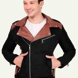 Leather Retail Men Suede Biker Jacket-57